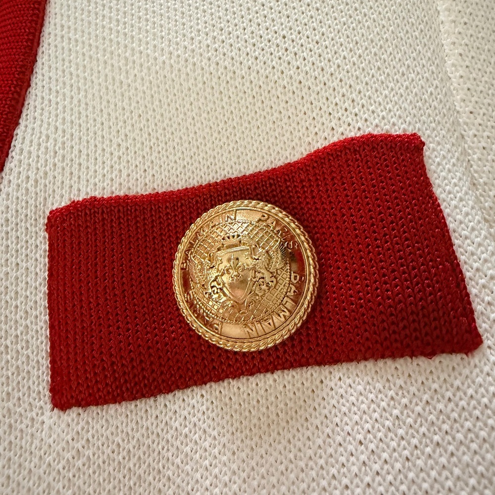 Authentic Balmain Cardigan with Gold Accents - Picture 5 of 9